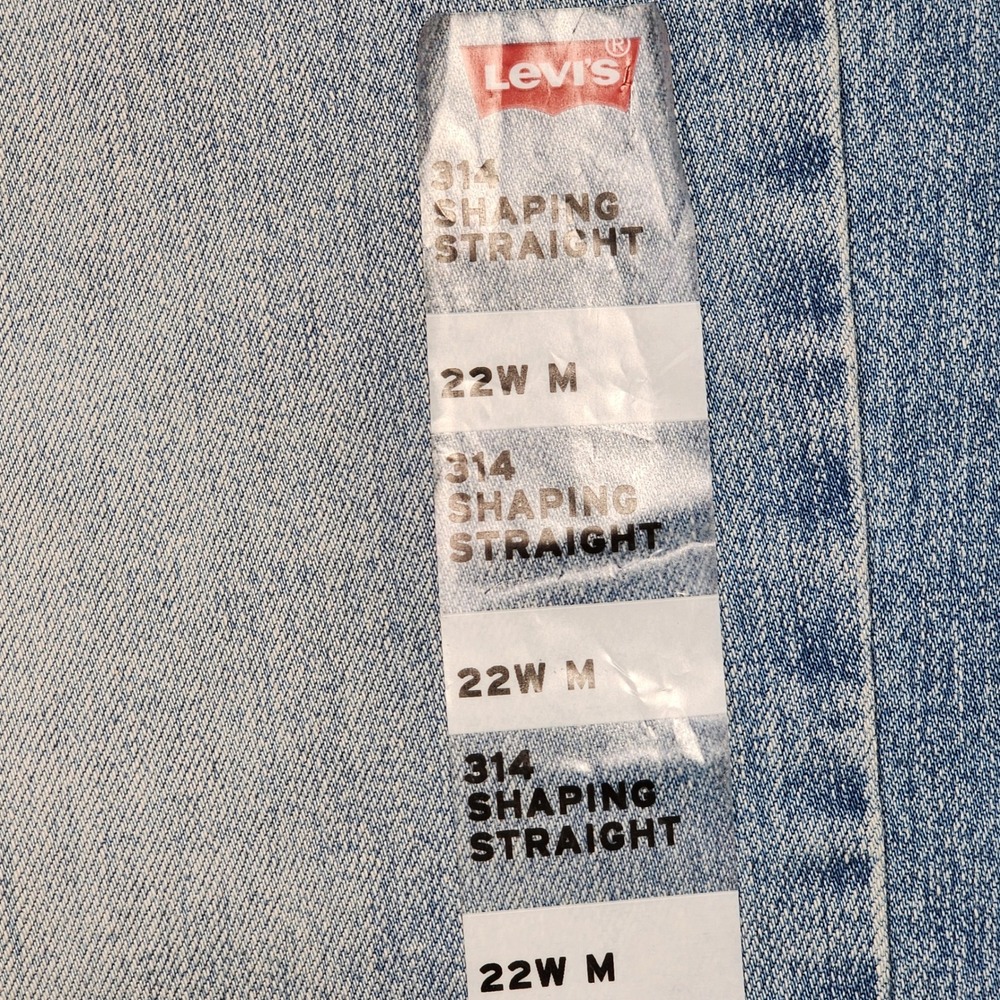 Levi's‎ 314 Shaping Straight Jeans Women 22W M Blue Stellar Stretch Mid Rise NWT - Picture 3 of 11